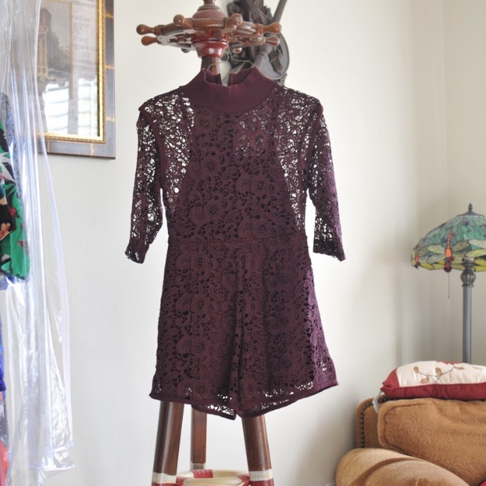 Zara maroon knitted romper